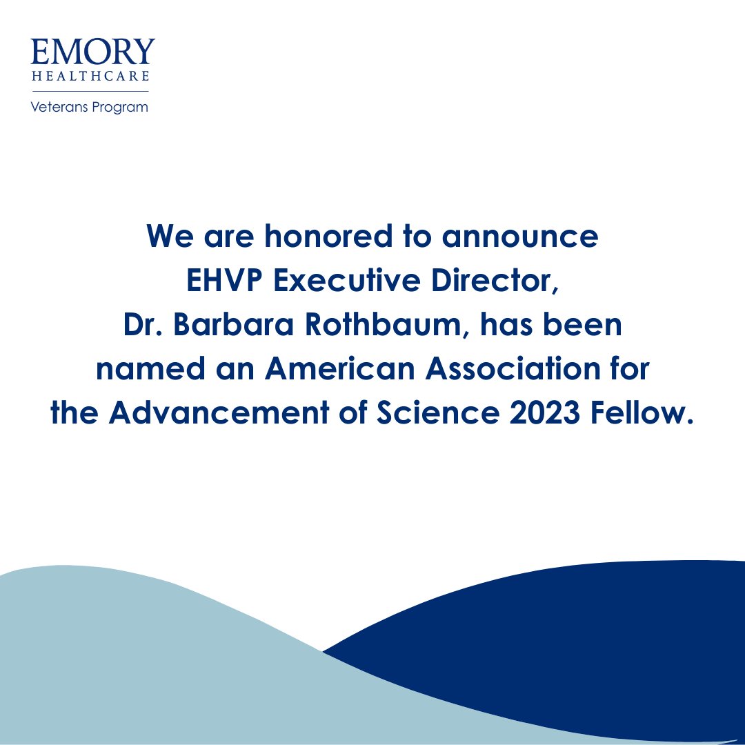 Please join us in congratulating Emory Healthcare Veterans Program Executive Director, Barbara Rothbaum, PhD, for being named an American Association for the Advancement of Science (AAAS) 2023 Fellow: brnw.ch/21wIZF7
