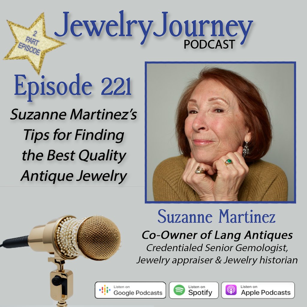 📣New! Preview Episode 221: Suzanne Martinez’s Tips for Finding the Best Quality Antique Jewelry
Listen Now![Link in Bio]
#podcast #thejewelryjourney #jewelrypodcast #jewelryjourney #antiquejewelry #estatejewelry #newepisode #podcastersofinstagram #jewelryeducation #langantiques