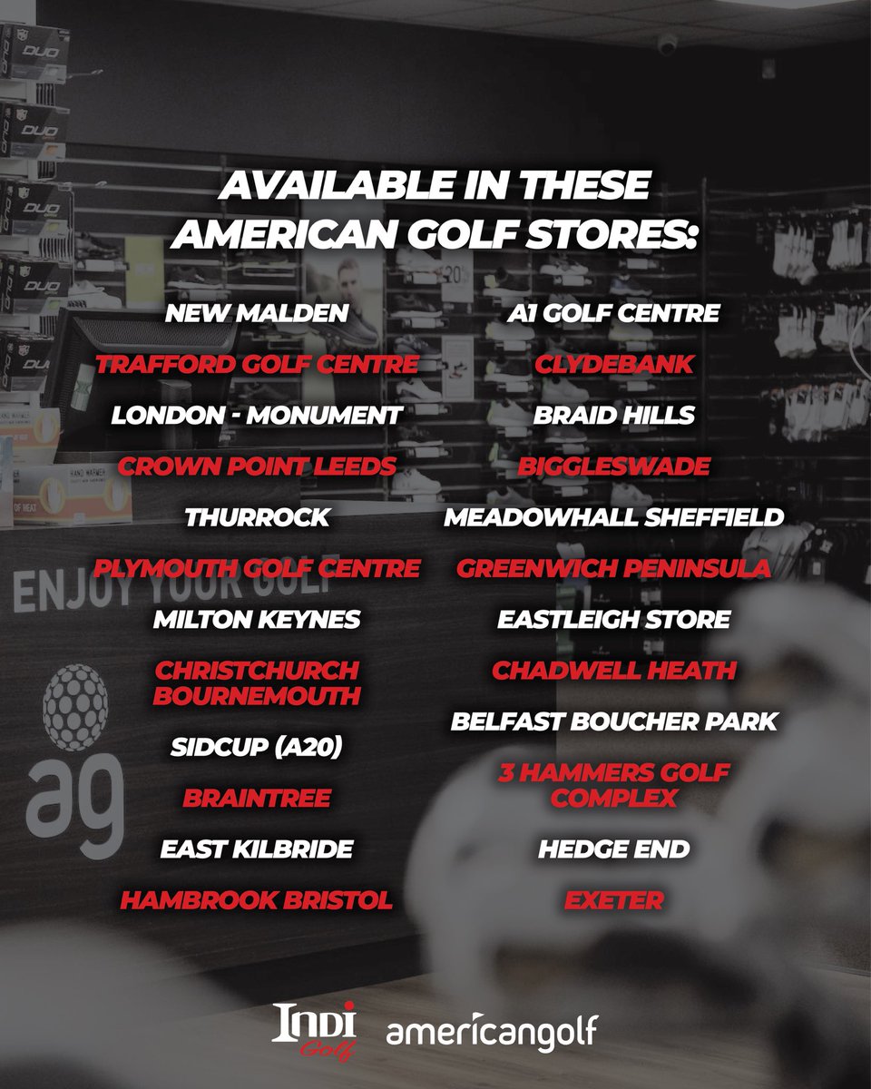 THE #KINGSOFSPIN ARE IN TOWN ⛳️

You’ve seen them being used by one of the biggest YouTube golfers, now you can test them out. Head down to one of these stores and give them a go.

#indigolf #americangolf #wedges #guitarcase  #forgiveness #golfing #totalperformance #partnership