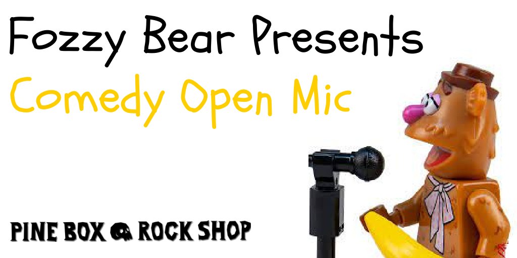 @ fozziebearpresents Open Mic today. Pine Box opens at 4pm, mic sign ups at 6. $5 Wocka Wocka Cocktail Purchase gets you a gold coin worth extra mic time! Happy Hour till 7pm 🍺