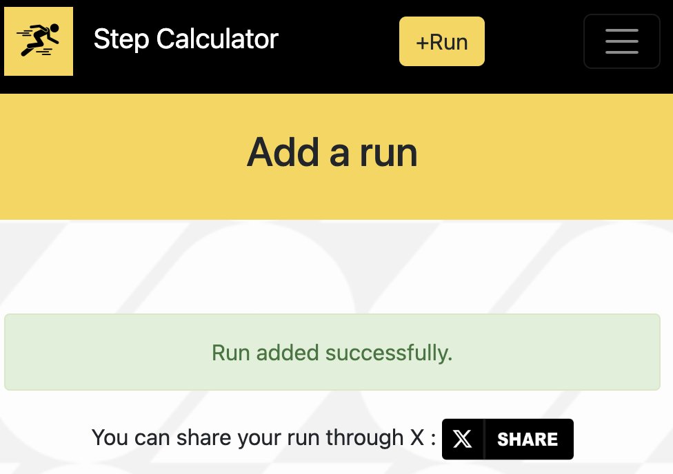 Once you add a run through stepcalculator.eu, you can click on 'Share' button to share it directly on X !