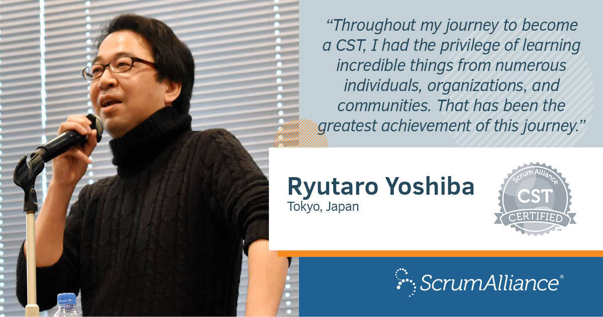 Congratulations Ryutaro Yoshiba on becoming our newest Certified Scrum Trainer (CST)! 🎉 We're thrilled to congratulate him on this outstanding achievement and look forward to seeing his continued success in the world of Scrum. Great work, Ryutaro! #ScrumAlliance #AgileCoach