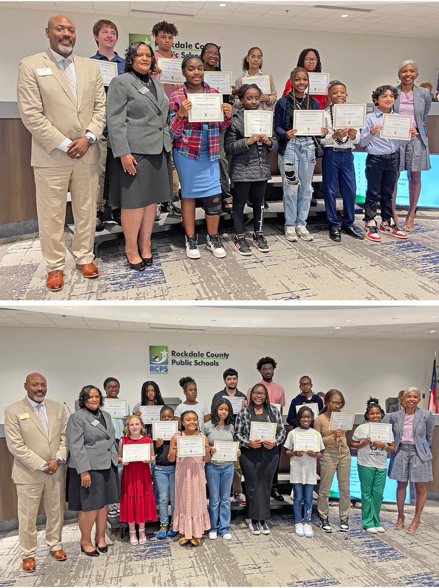 CONGRATS students & staff recognized at the Rockdale Board of Education April 18, 2024 meeting: GA Assoc. of Student Councils awards to RMSST Student Council, GA Forensic Coaches Assoc. Varsity State Championship awards to RMSST Speech/Debate Team, GA Student Tech Competition!