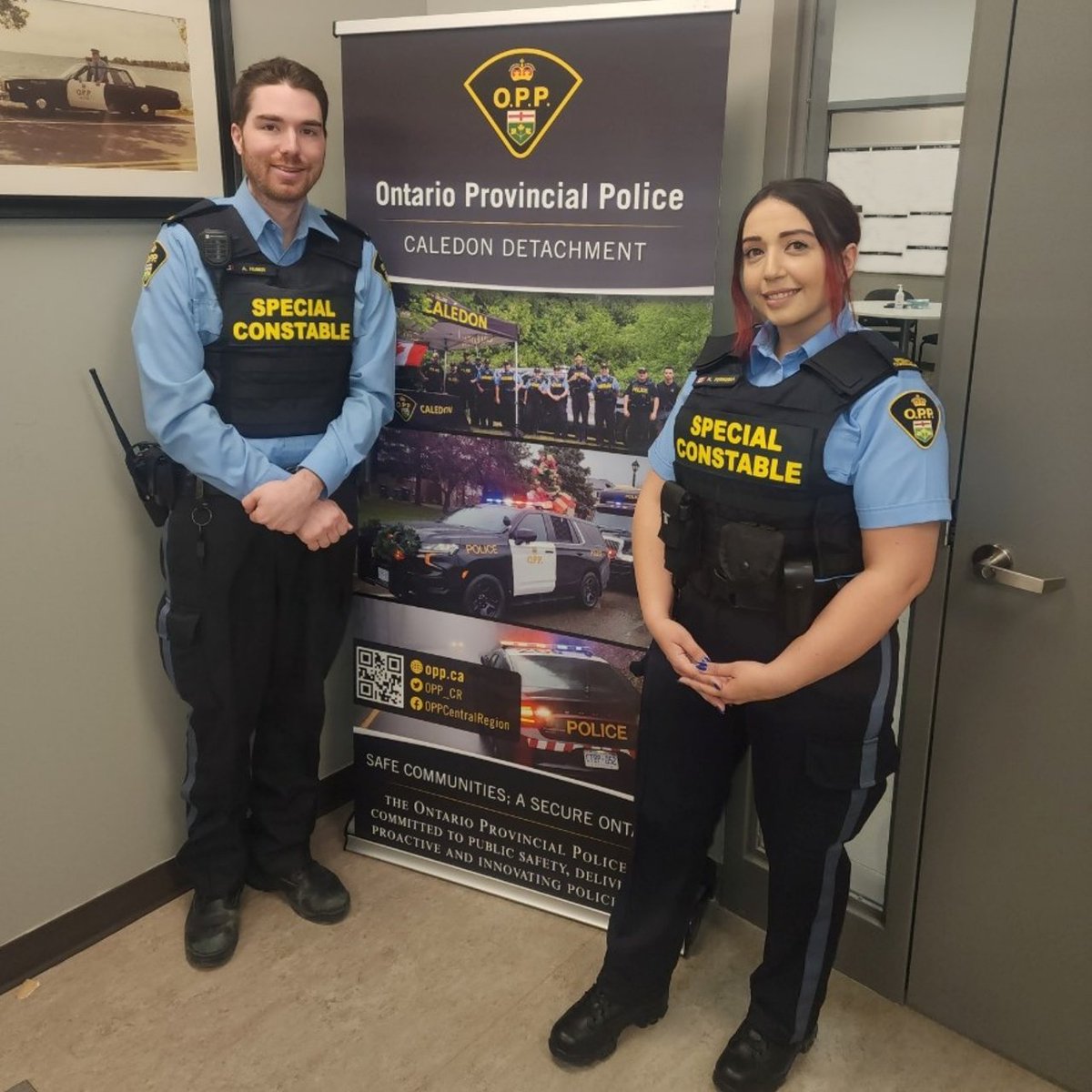 #CaledonOPP would like to congratulate Special Constable Huber and Ferreira on their new positions! We are always recruiting! If you're interested in a rewarding position with the OPP, please visit: opp.ca/careers @TownOfCaledon #ThankYou #AlwaysHiring ^jn