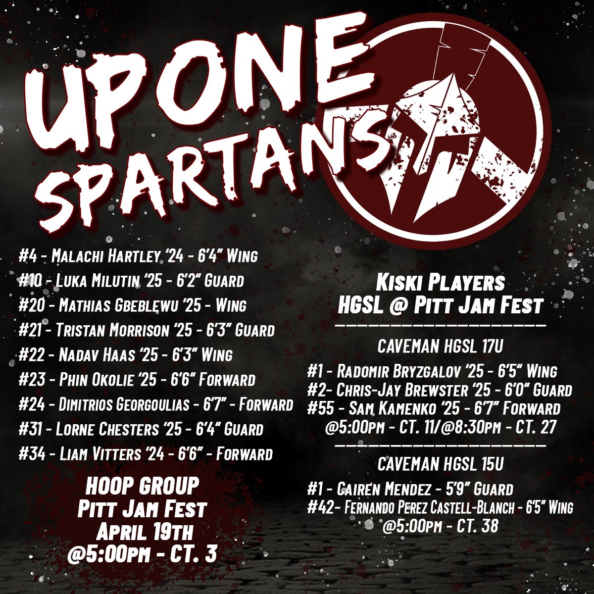 Going downtown for the <a href="/TheHoopGroup/">Hoop Group</a>
Pitt Jam Fest. College Coaches: Please see the information in the graphic on our players this weekend. Appreciate the coaches that have reached out about our boys.