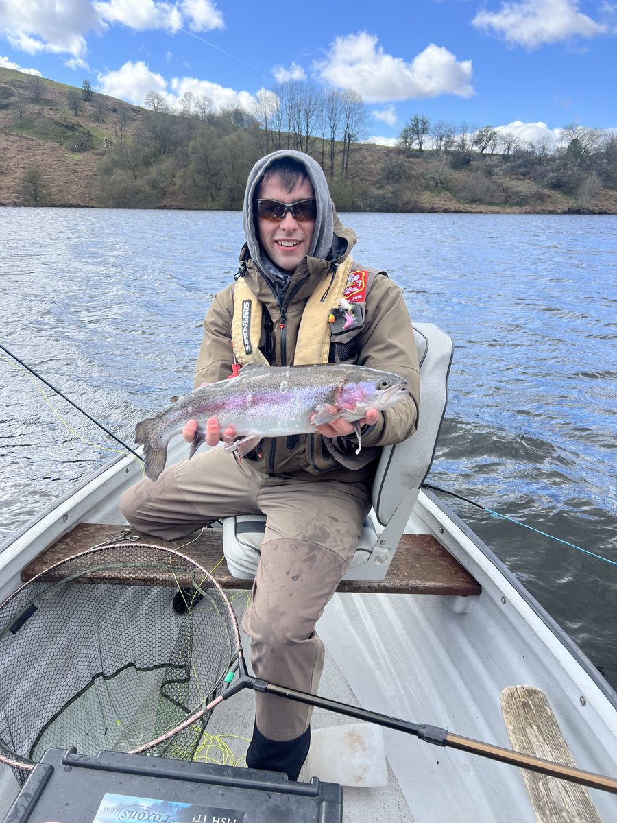 Cracking day on Llyn Clywedog Trout Fishery with Richy Ricketts over 40 fish to the boat , fish all over the lake in blustery conditions, only one winner 😘😘😘