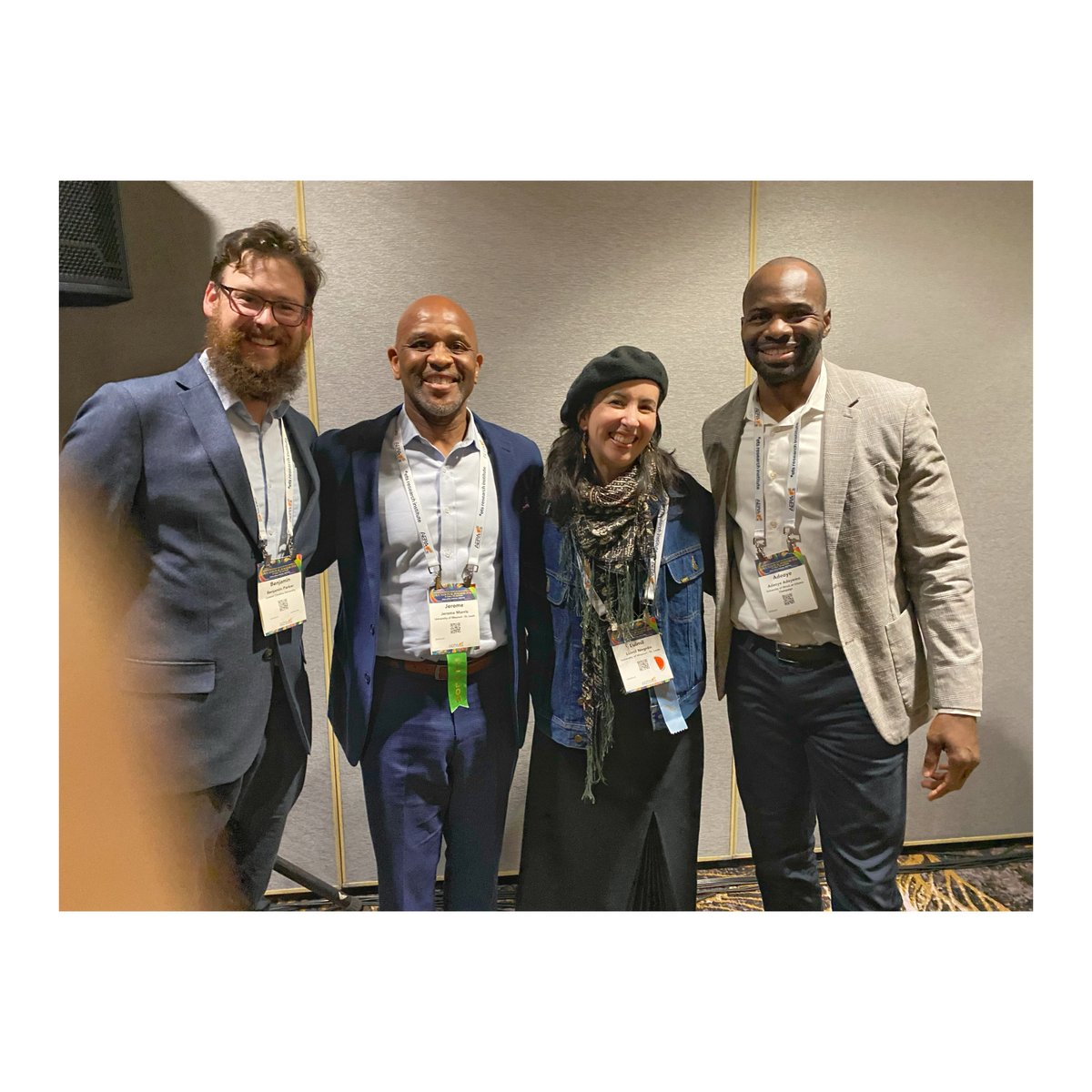 _CCBResearch's tweet photo. ✨#FBF to last weekend's 2024 AERA Annual Meeting! It was great connecting with everyone, growing, &amp;  learning together! Our #CCBR team, including doctoral students, @NicoleMisra &amp; @LuimilN, gave amazing presentations! We look forward to attending AERA again in 2025!

#AERA24 https://t.co/U3oVE9fyoU