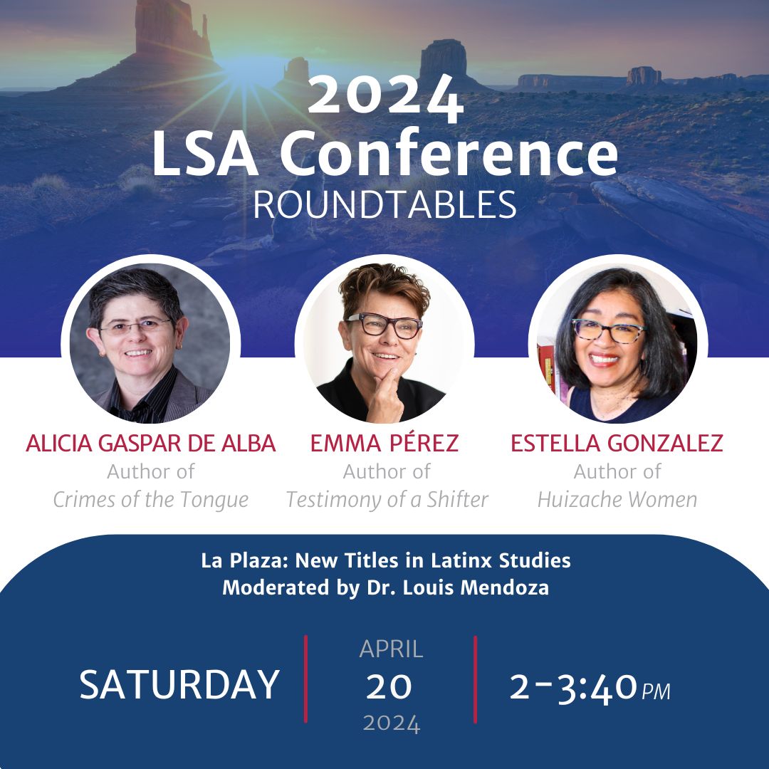 Are you excited for the 2024 Latino/a Studies Conference Roundtables? We sure are! See @ProfeGaspar, @EmmaPerez08 and @Estella26845969 discuss 'New Titles in Latinx Studies' at 2 pm TOMORROW!
#LSA2024 #Latinx #OwnVoices