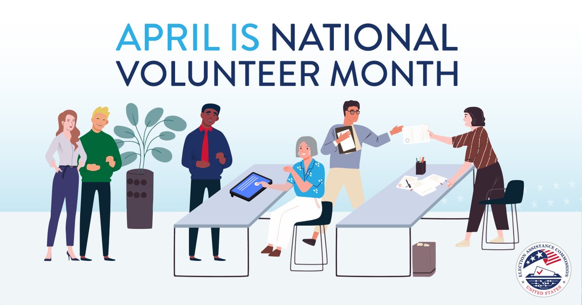 Poll workers are critical to the success of an election. Visit helpamericavote.gov to find out what poll workers do, how to sign up, and resources to help you prepare for Election Day. #NationalVolunteerMonth