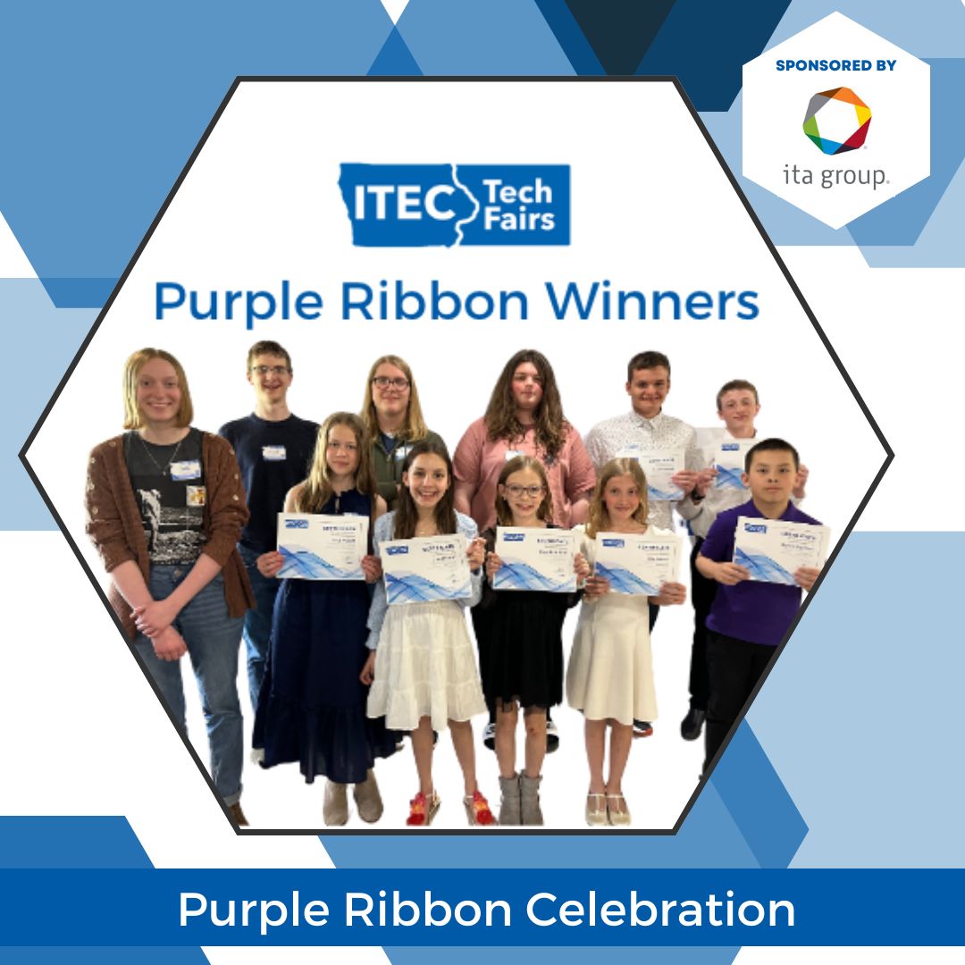 Huge shout out to the 2024 ITEC Student Tech Fair Purple Ribbon Winners!! 🙌 Amazing Projects 👏 Huge Thanks to: ✅ All student submitters and sponsors ✅ Judges ✅ Event Sponsor @ITAGroup #itecia