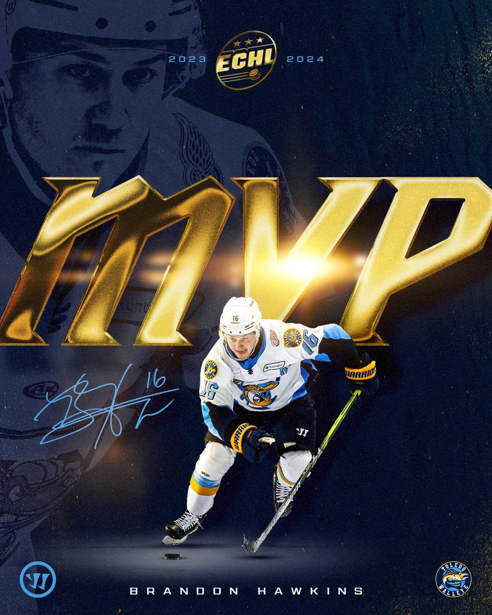 BREAKING: Brandon Hawkins has been named the <a href="/ECHL/">ECHL</a> Most Valuable Player. 🚨

▪️ 40 goals
▪️ 93 points (34 on the power play)
▪️ 6 game-winning goals

👉 bit.ly/wal_hawkMVP