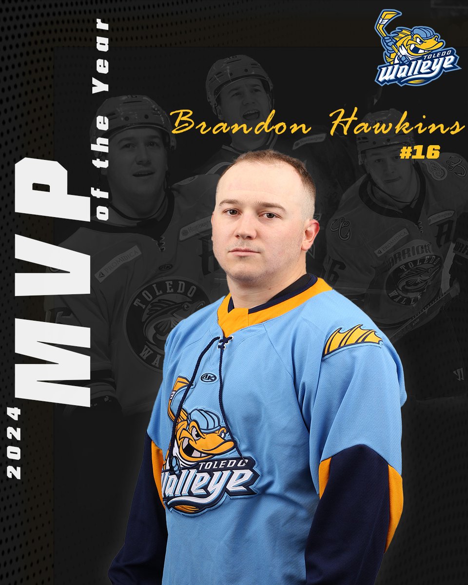 Brandon Hawkins of the <a href="/ToledoWalleye/">Toledo Walleye</a> has been selected as the <a href="/WarriorHockey/">Warrior Hockey</a> #ECHL Most Valuable Player for 2023-24 🤩🏆