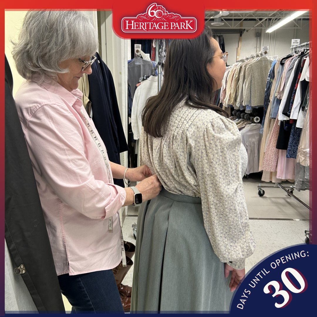 Did you know Heritage Park hires over 500 people to work in the Village every year? That’s a lot of costumes! In just 29 days, get ready to step back in time with our interpreters and their hand-crafted historical attire.