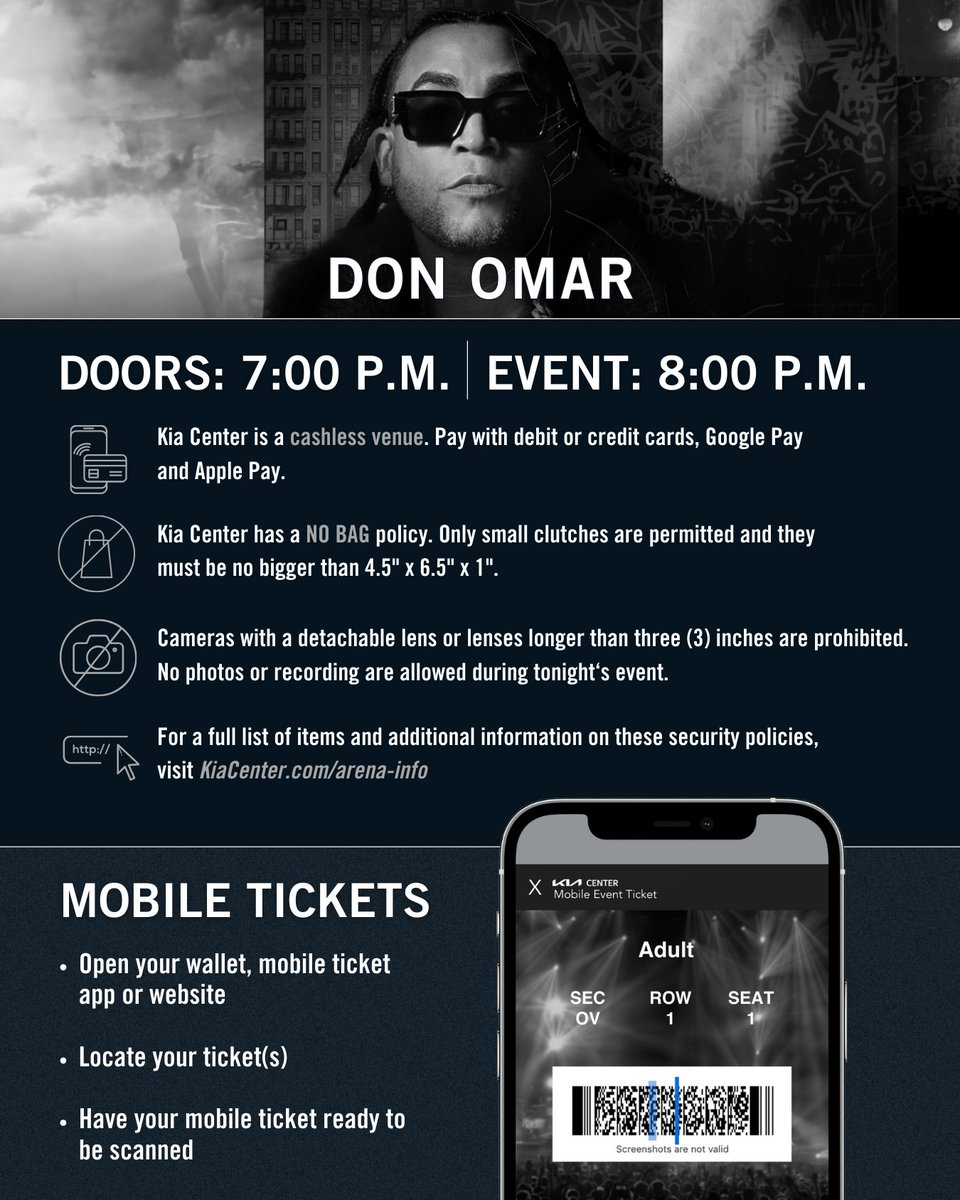 Don Omar's Back to Reggaeton Tour stops at Kia Center TONIGHT! Arena Info ℹ️: bit.ly/3vfvwCr Buy Tickets 🎟️: KiaCenter.com/events