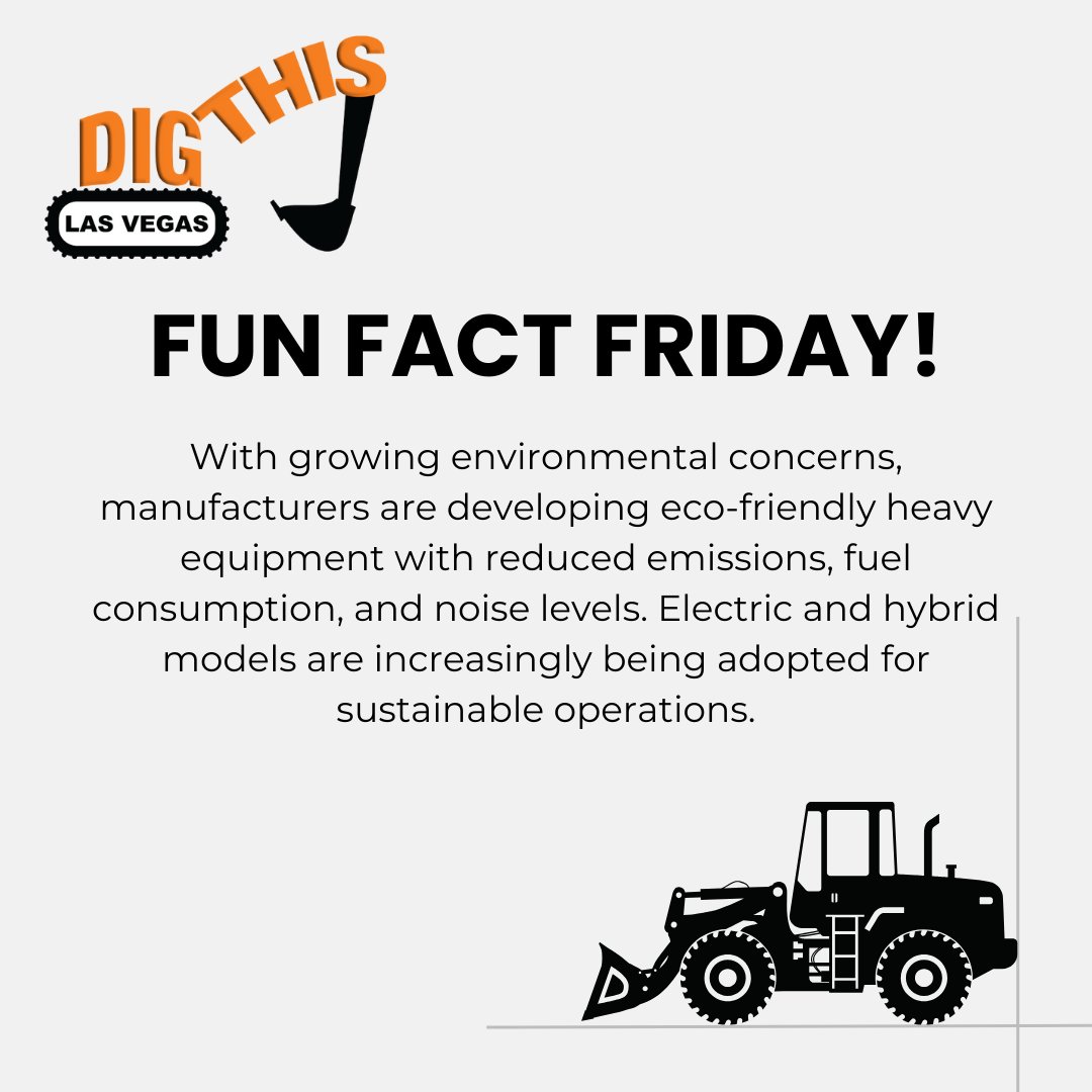 It's Friday! 🎉  Every Friday we will share a unique fact about some of the machines we use out here at #DigThisLasVegas! 🚜 #FunFactFriday