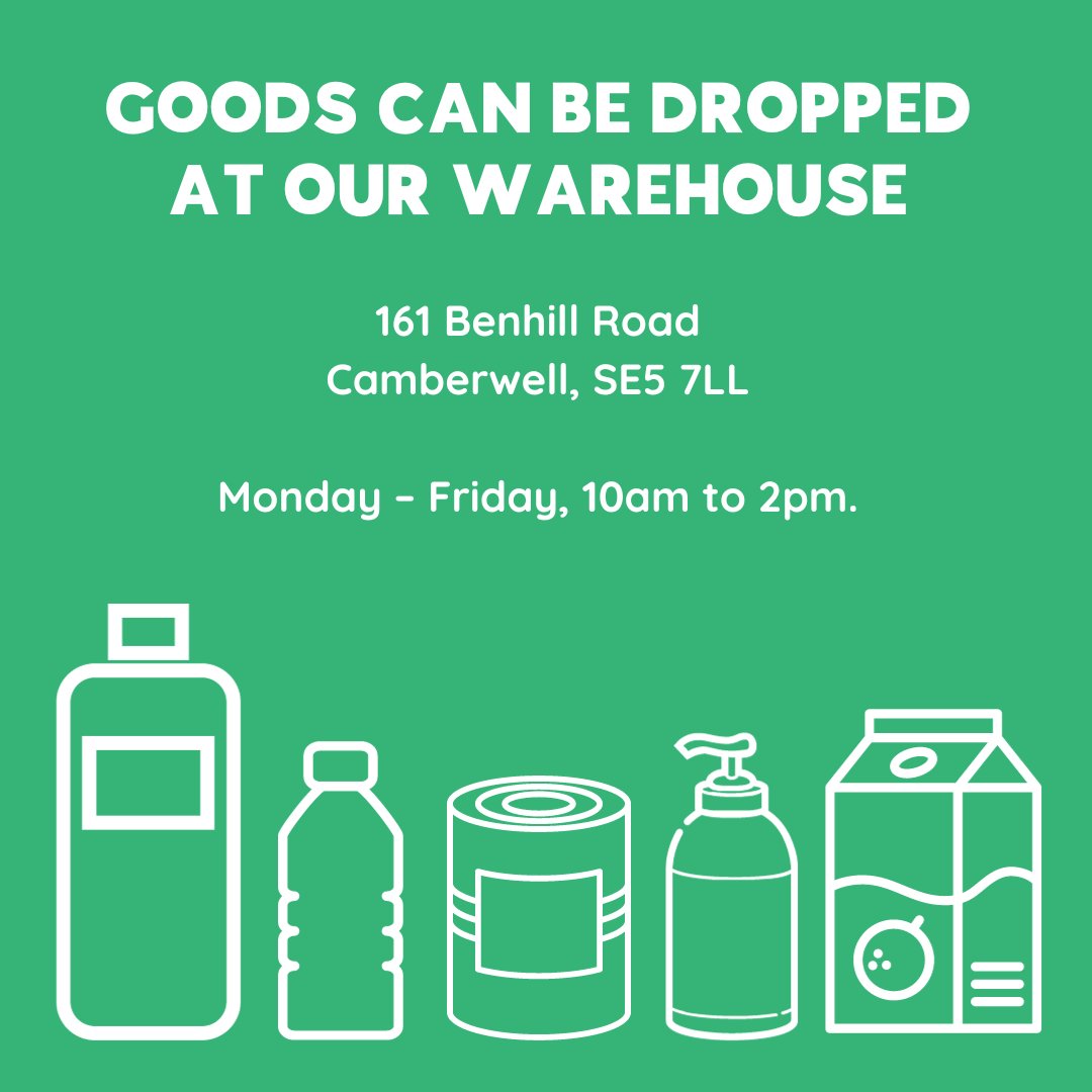 If you want to donate to our foodbank, you can drop off your items at our warehouse on Benhill Road. We accept shelf-stable food such as pasta, rice, tinned goods, cereal and personal hygiene items such as toothbrushes, shampoo and feminine hygiene items.