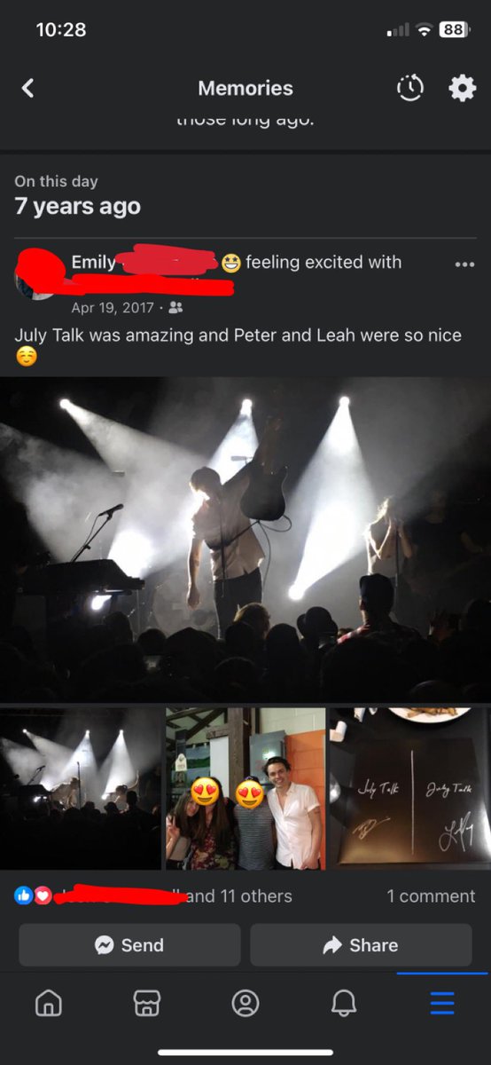 _EmAnne's tweet image. 7 years, and 7 (soon to be 8) shows ago, I saw my first @julytalk show. Thanks for the great memories, and being one of the first shows my (now) husband and I attended together. You’re the best ❤️🧡💛💚🩵💙💜 @leah_fayy