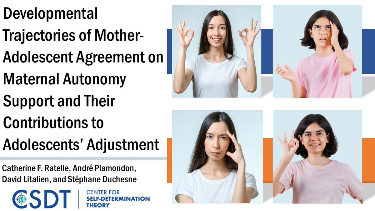 centerforSDT's tweet photo. Teens &amp; moms don’t always agree on how much mothers support their autonomy. Spanning 5 years of research, it shows teens thrive academically when they perceive consistent autonomy support from mom, regardless of maternal perspective. #TeenAutonomy 
https://t.co/pWwP1mXL8e https://t.co/9z3tD8jlKN