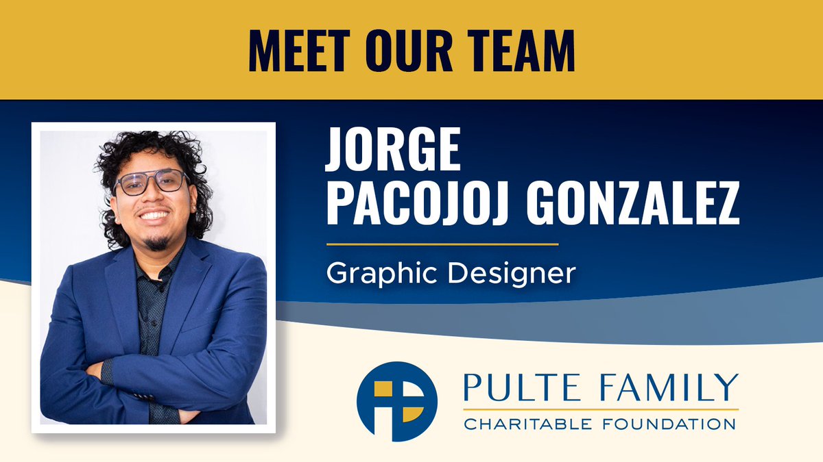 Meet Jorge, our new Graphic Designer at Pulte Family Charitable Foundation! With a passion for art and a heart for community service, Jorge is set to make an impact. Thrilled to have him with us! #TeamSpotlight