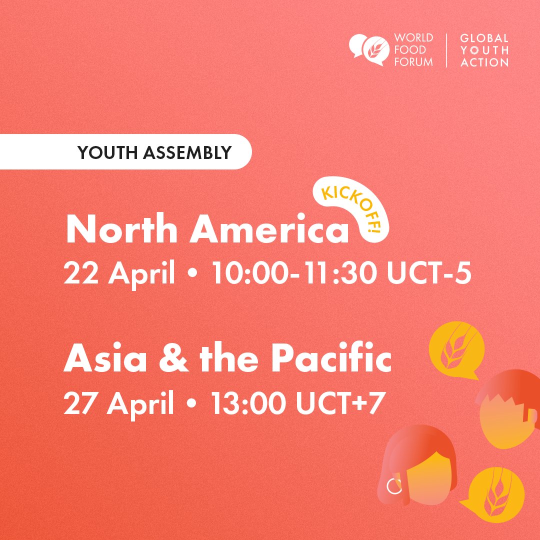 📣 The WFF Regional Youth Assemblies are kicking off! 👉 Register here: fao.zoom.us/webinar/regist…