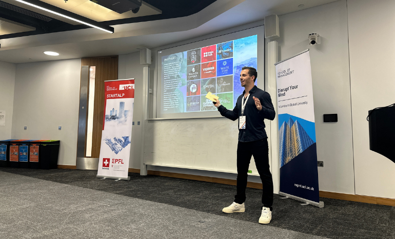 UCLSoM's tweet photo. From the slopes to startup success, special guest @charlieraposo shared his insights on resilience and determination at the #STARTAlp event too! 🎿
@UCL @UCLEnterprise #UCLSoM #Entrepreneurship https://t.co/LlAp8nkP9D