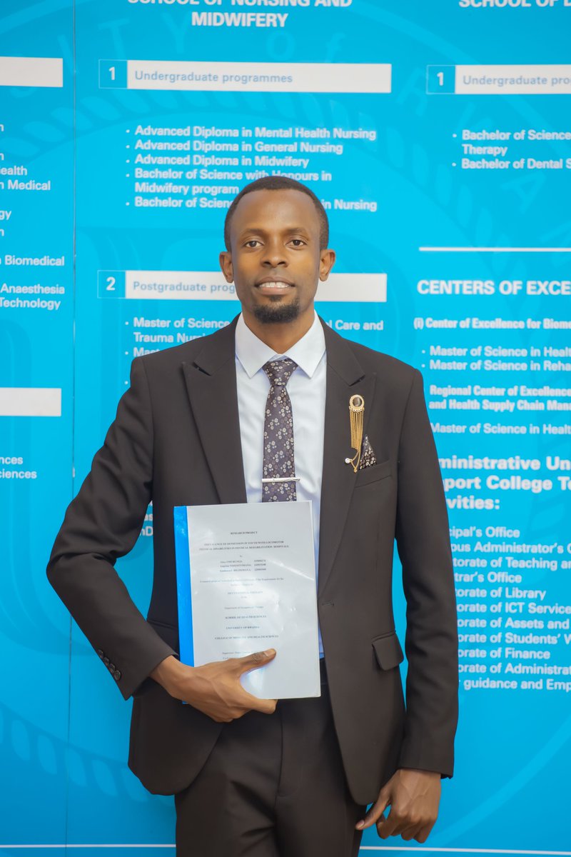 Happy to present my research project on Title of 'PREVALENCE OF DEPRESSION AMONG YOUTH WITH LOCOMOTOR PHYSICAL DISABILITY IN REHABILITATION HOSPITAL S'

Hope Will have good impact in Rwandan society

#occupationaltherapy #Rehabilitation #MentalHealthMatters
@rwota_su