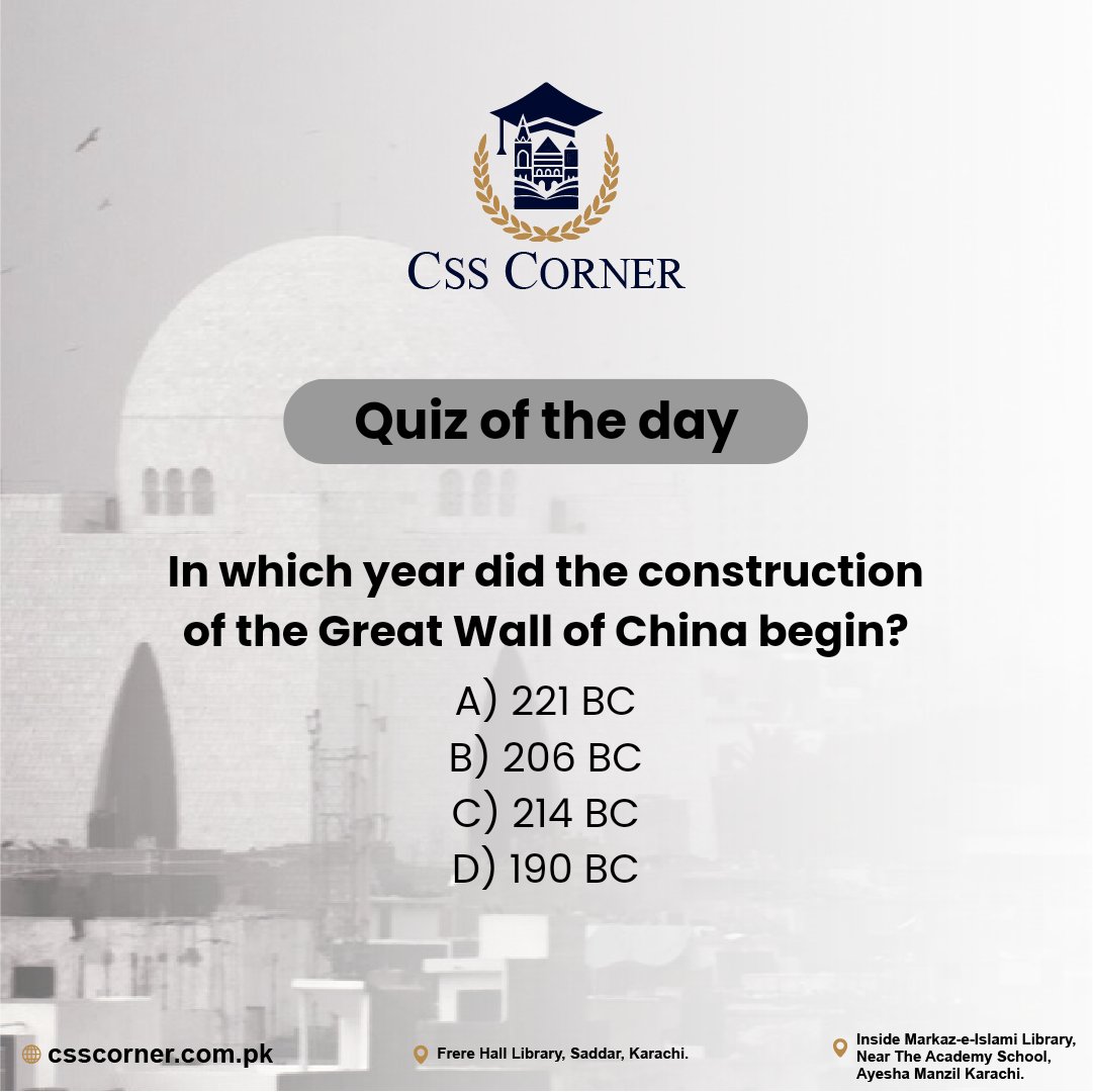 CSSCorner's tweet image. Quiz of the Day!
Share your answers in the comments below. Test your knowledge. ✨
#quizoftheday #knowlege #test #examprepation #book #famous #academicexcellence #pakistan #President #role #answer