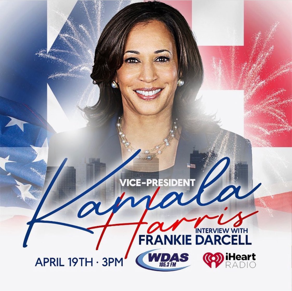 Join me @FrankieDarcell for the afternoon traffic jam at 3pm with my guest the Honorable Kamala Harris Vice President of the United States @KamalaHarris @vp #philadelphia #philly 📻Listen live on the @iheartradio app