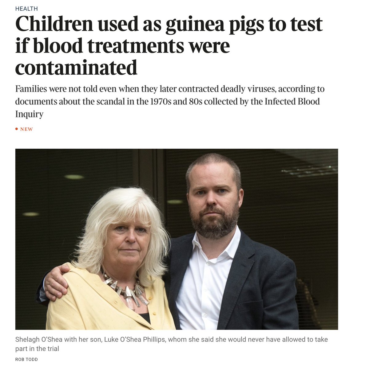 I am so unsurprised. I remember quizzing the transfusion haematologist about blood borne infections in haemophiliacs from infected concentrate when I was a house officer in 1991 and getting a shrug of the shoulders, as if to say 'What can you do?' thetimes.co.uk/article/childr…