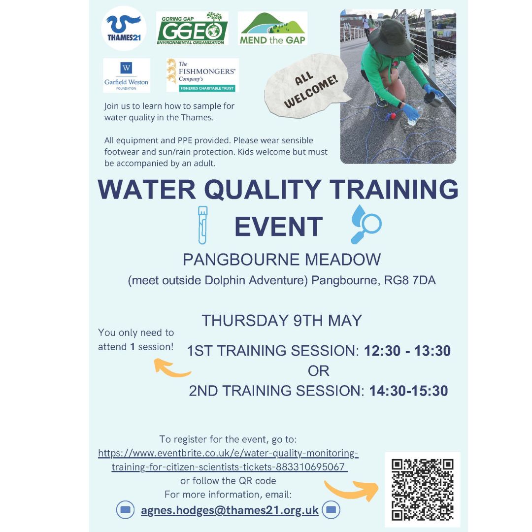 📢 Live near Reading? Get trained in water quality sampling and be part of an exciting water quality monitoring project on the Thames in Pangbourne this summer! 💦 Sign up to one of our free sessions on 9th May at Pangbourne Meadow. Register here: eventbrite.co.uk/e/883310695067…