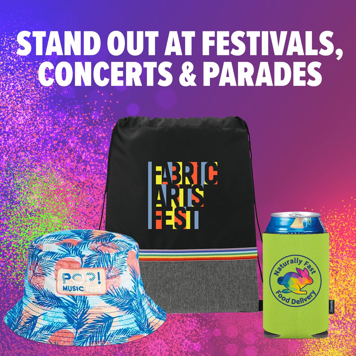 🎶🎉 Gear up for festivals, concerts and parades with trending and new swag that stands out! bit.ly/3JmzfSu

#paradegiveaways #festivalgiveways #outdoorevents