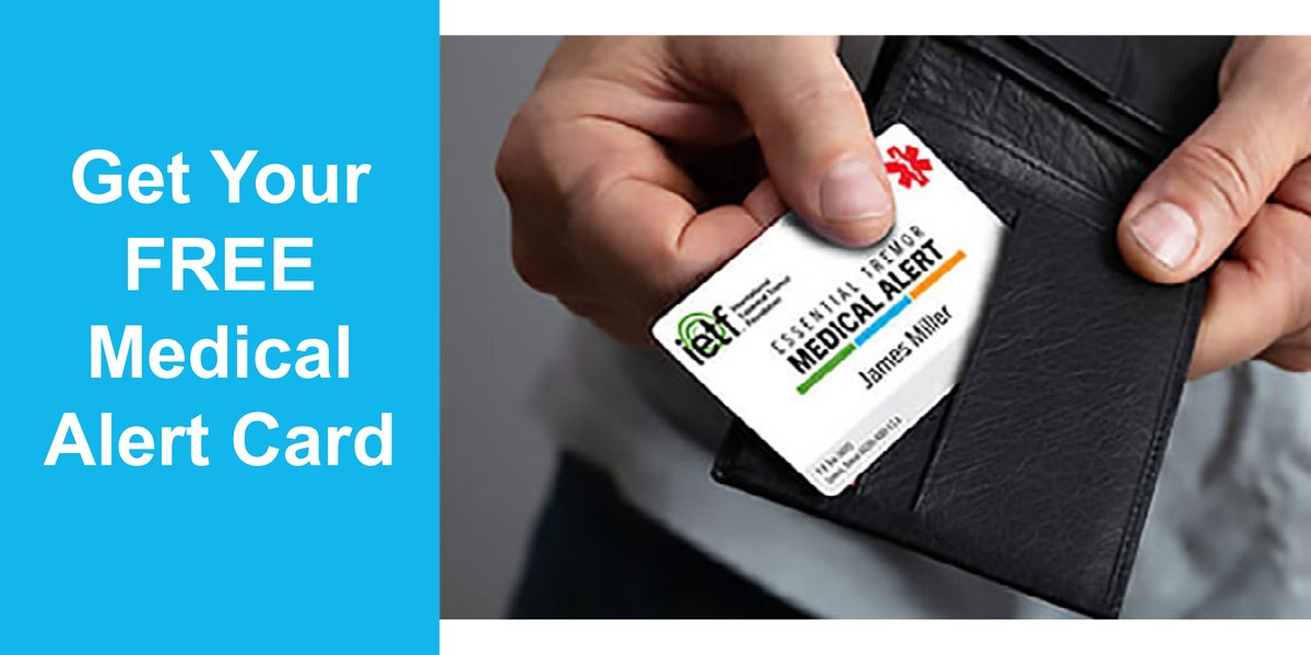 Have you printed your FREE personalized ET Medical Alert Card? Many people carry the card with them in case they are questioned during a traffic stop, or need to explain their essential tremor. essentialtremor.org/medical-alert-…