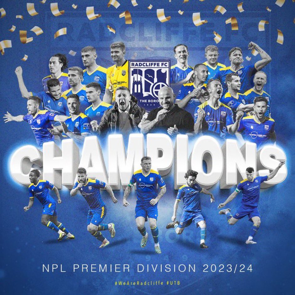 Come and see the CHAMPIONS lift the NPL trophy tomorrow down at the Neuven 🏆 radcliffefc.ticketco.events/uk/en/e/last_d…