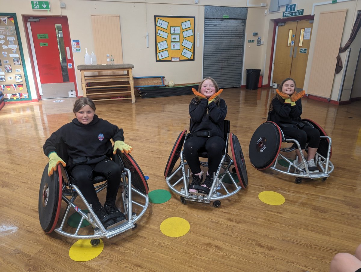 palmerston_p_s's tweet photo. What a wonderful day of wheelchair rugby delivered by the exceptional team from @CRugbyCommunity. Year 4 and 5 absolutely loved it #ppsWellbeing https://t.co/znsl9OuX1u