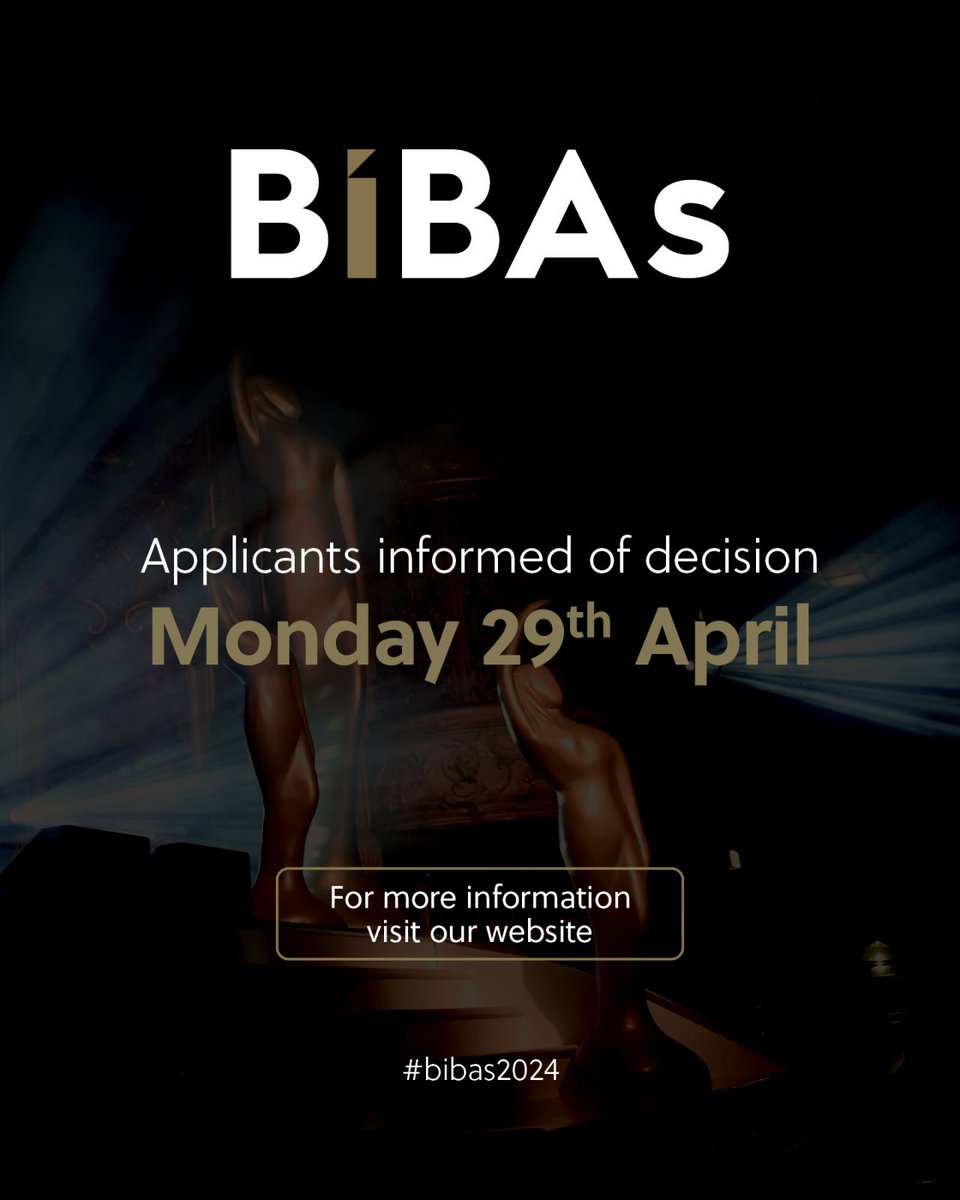 Be sure to check your inbox on Monday, 29th April… This marks the announcement date for BIBAs, revealing the successful candidates progressing to the next stage of their BIBAs journey! Get your tickets for ‘the one they all want to win’ 👇 thebibas.co.uk/attend-the-bib…