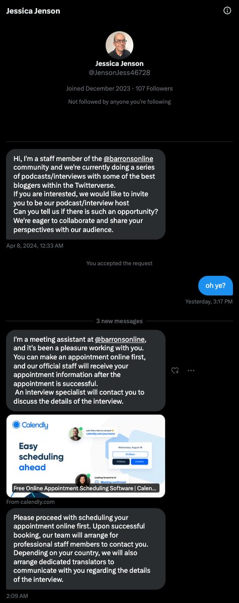 mauricedotxyz's tweet image. 🚩 Beware of Scammers 🚩

They&apos;re getting a bit more sophisticated with the @Calendly link scams. If you open the link and engage this could result in more then just loss of crypto funds.

If you get DMs like this make sure to report them too - do your part to clean up our space.…