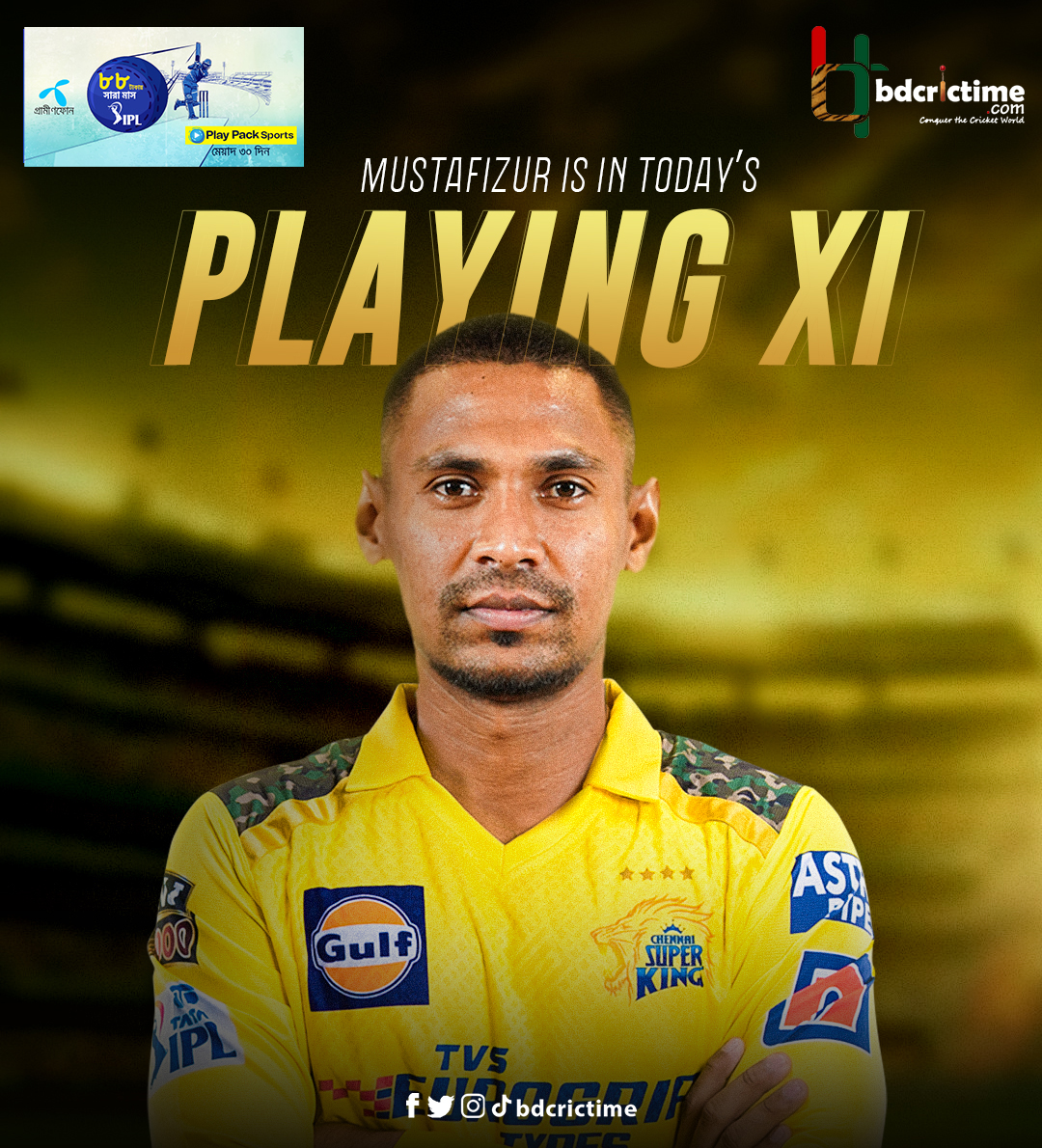 CSK TO BAT FIRST, MUSTAFIZ IS IN THE XI

#IPL2024 #MyGP