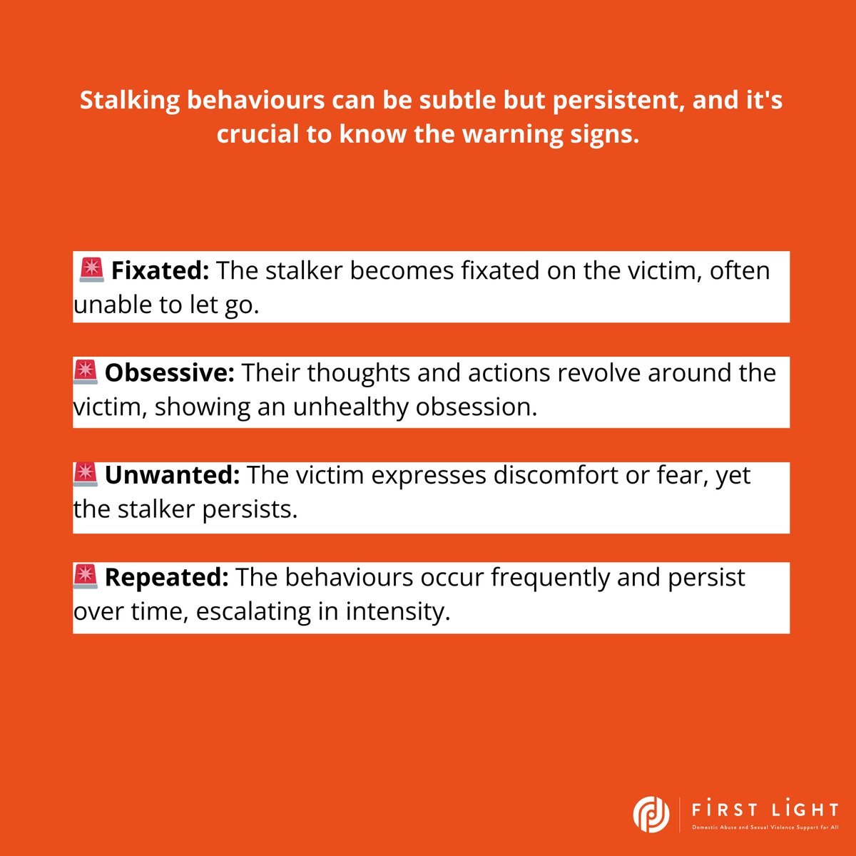 Its National Stalking Awareness Week from April 21st to April 27th. Stalking isn't just about following someone around, it comes in many forms, from cyberstalking to physical threatening behaviour.