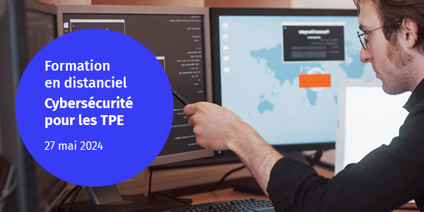 🔒 Quelles sont les mesures élémentaires de protection en matière de cybersécurité pour ma TPE, mon commerce ? Réponse lors de la 𝐟𝐨𝐫𝐦𝐚𝐭𝐢𝐨𝐧 𝐂𝐲𝐛𝐞𝐫𝐬𝐞́𝐜𝐮𝐫𝐢𝐭𝐞́ : 𝐓𝐏𝐄 📅 Formation en distanciel le lundi 27 mai de 9h à 17h30 ➡️ 𝐃𝐞́𝐭𝐚𝐢𝐥𝐬, 𝐭𝐚𝐫𝐢𝐟,