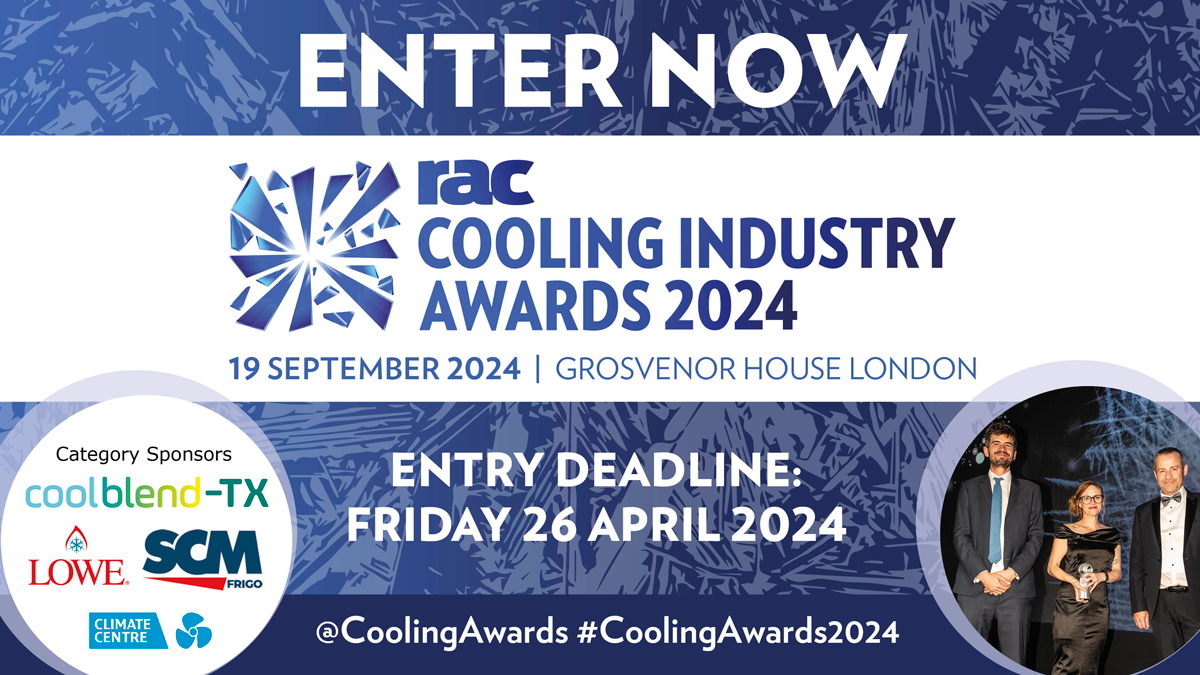 Time is ticking...⏰

The entry deadline for the 𝗖𝗼𝗼𝗹𝗶𝗻𝗴 𝗜𝗻𝗱𝘂𝘀𝘁𝗿𝘆 𝗔𝘄𝗮𝗿𝗱𝘀 𝟮𝟬𝟮𝟰 closes next Friday!

Begin your entry here: coolingawards.racplus.com/2024/en/page/h…

Entry deadline: 𝟮𝟲 𝗔𝗽𝗿𝗶𝗹 𝟮𝟬𝟮𝟰

#RAC #CoolingAwards