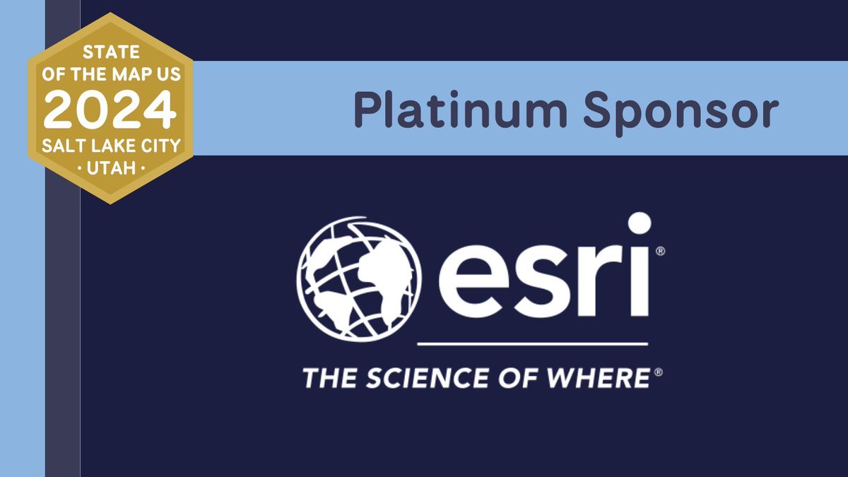 🥳 A BIG thank you to our latest State of the Map US Platinum sponsor, @Esri! 🔗 openstreetmap.us/events/state-o…