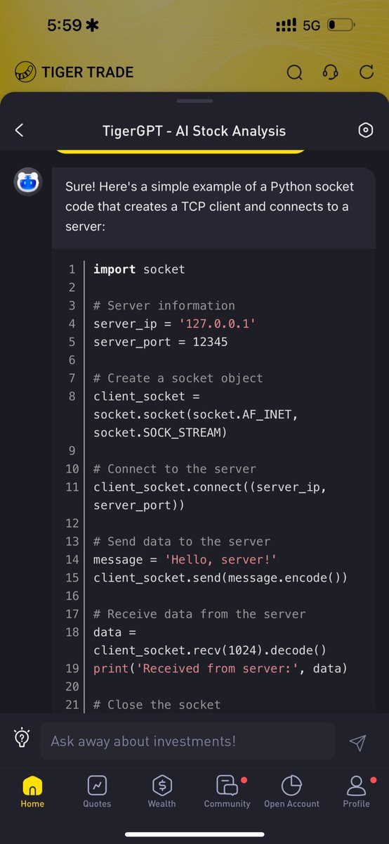 Hi <a href="/TigerBrokersSG/">Tiger Brokers Singapore</a> seems like you AI bot needs a tuning and training😅

#aibot