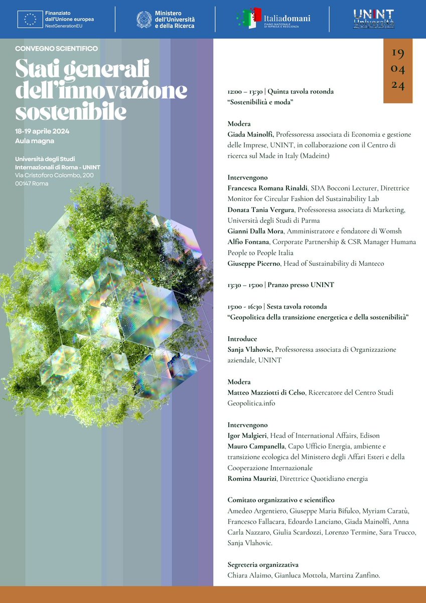 La tavola "Geopolitica della transizione energetica e della sostenibilità" organizzata all'interno degli #Statigenerali dell'#innovazione #sostenibile di <a href="/UnintUniversita/">UNINT Università</a> in collaborazione con MadeInt, SERID e <a href="/Geopoliticainfo/">Geopolitica.info</a>. Relatori I.Malgieri <a href="/Edison4Gov/">Edison4Gov</a> M. Campanella