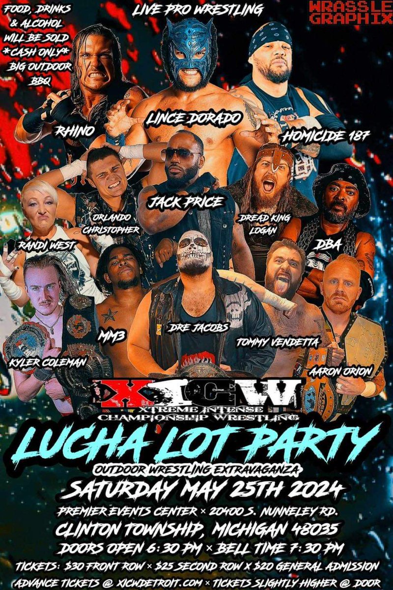 Oh shit this @XICWDetroit card is stacked. Got @LuchadorLD and Homicide, plus The pillars @tommy_vendetta and @TheprocessMM3 . Ok selfishly hoping for Lince Vs MM3