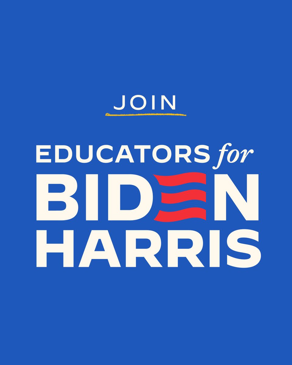 Join Educators for Biden-Harris by texting EDUCATE to 30330 or signing up at JoeBiden.com/educators.🇺🇸