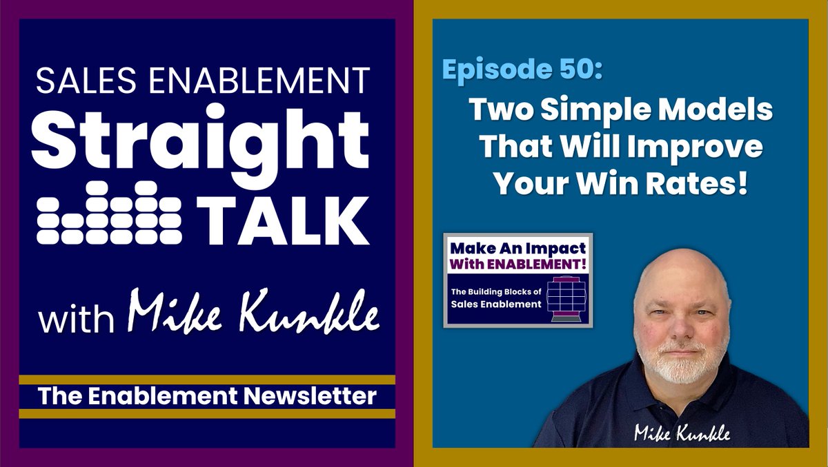 Hey, Enablers, Happy Friday. It's me. Welcome to this week’s edition of #SalesEnablement #StraightTalk!

Today, I want to share two simple yet powerful #communication models that when combined, have a snowball effect on your sellers' effectiveness and will definitely improve