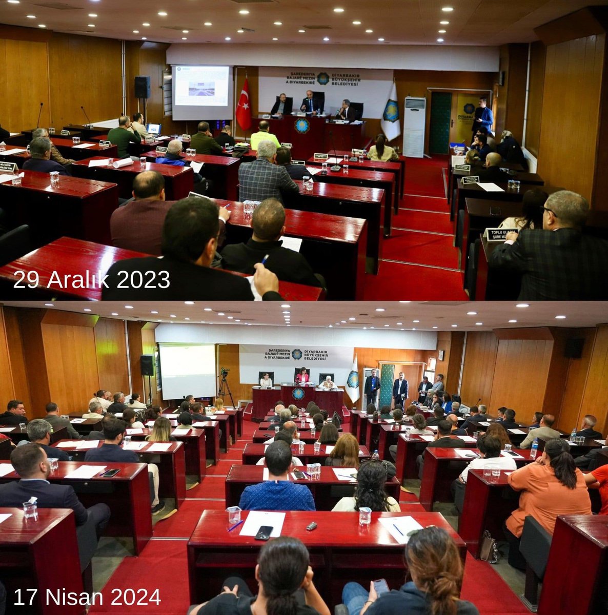 DEM Parti'nin kazandığı Diyarbakır Büyükşehir Belediyesi meclis salonunda bulunan Türk bayrağı kaldırıldı.

Türk bayrağından rahatsız olan, terör örgütü PKK ile bağlantısı olan bütün belediyelere ivedi bir şekilde kayyum atanmalıdır.

<a href="/tcbestepe/">T.C. Cumhurbaşkanlığı</a> <a href="/RTErdogan/">Recep Tayyip Erdoğan</a> <a href="/TC_icisleri/">T.C. İçişleri Bakanlığı</a>