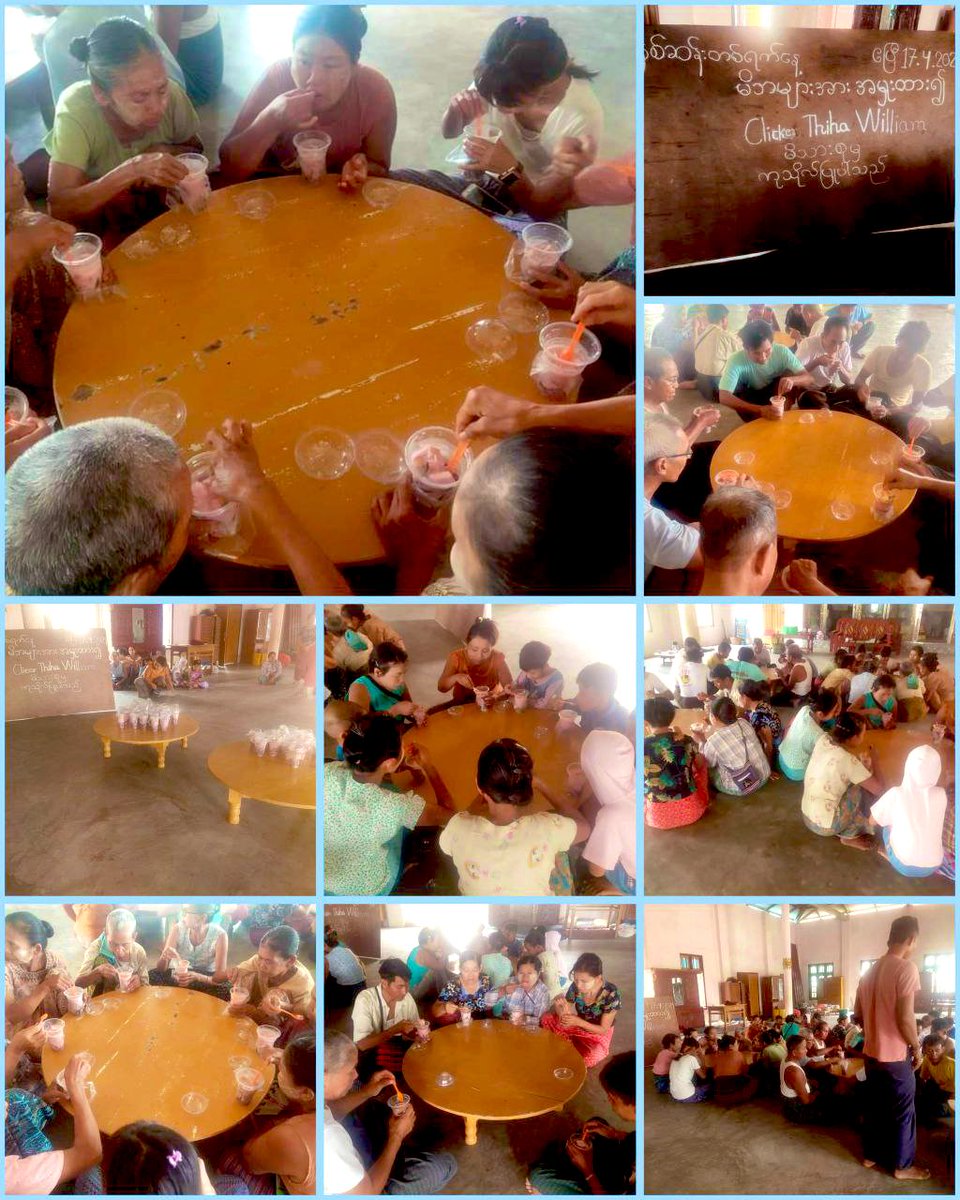 The Brothers group of #Depayin Township donated traditional Burmese dessert ( #Shweyinaye ) , on behalf of donors, to war victims in #Depayin Township on April 19. #WhatsHappeninglnMyanmar #2024Apr19Coup #HelpMyanmarIDPs