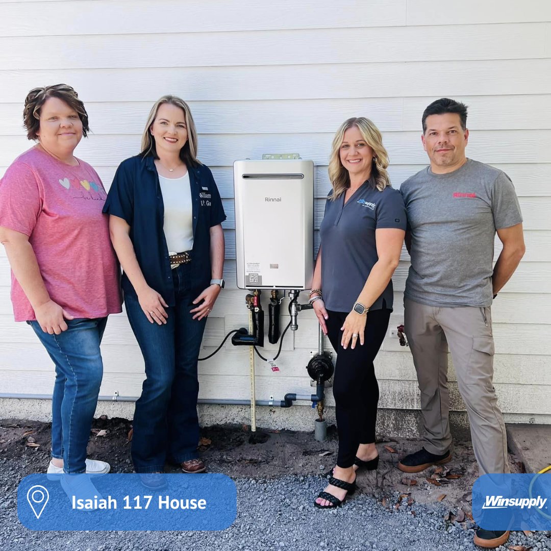 Winsupply of Gainesville partnered with Williams LP Gas and Rinnai to donate a @Rinnai gas tankless water heater to the Isaiah 117 House in Baker County, Florida.

The Isaiah 117 house is a safe haven for children who have been removed from their homes due to safety concerns.