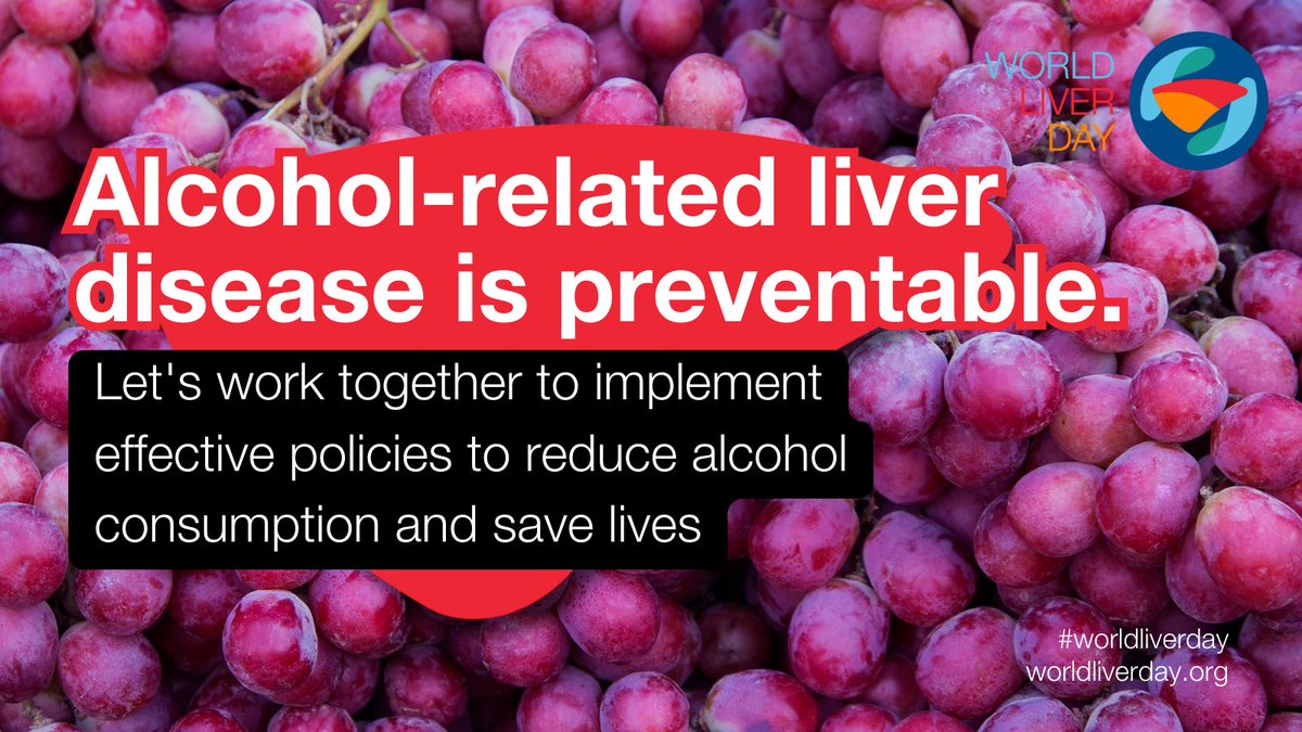 🍺❌Alcohol-related Liver Disease (ArLD) is preventable. On #WorldLiverDay, let's work together to implement effective policies to reduce alcohol consumption and save lives. 🚨Remember: there is NO safe level of alcohol consumption. #ArLD #LiverHealth #Alcohol #Livertwitter